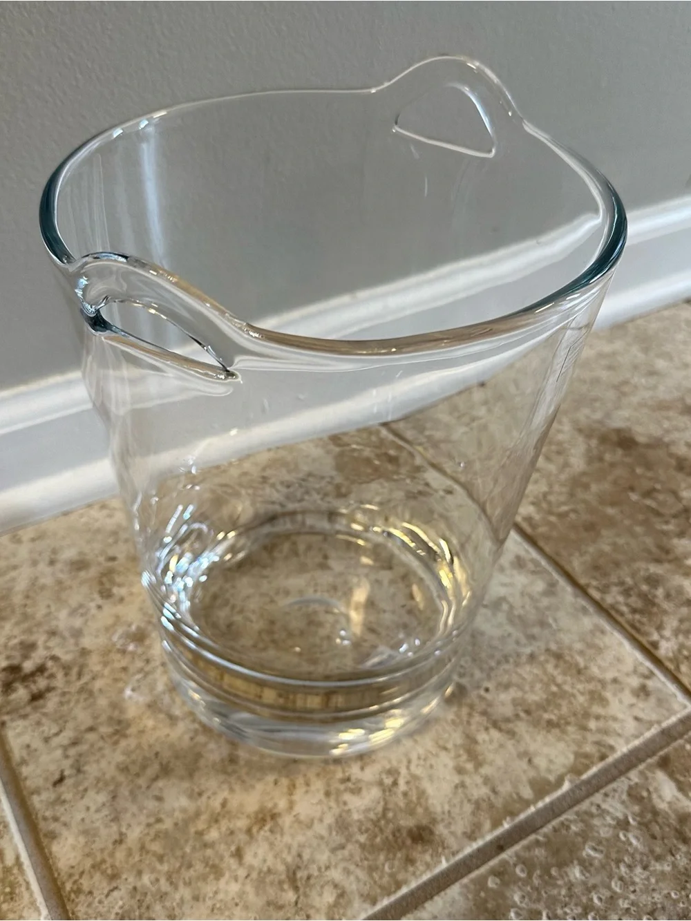 Crate & Barrel Scissor Cut Crystal Wine Chiller Bucket